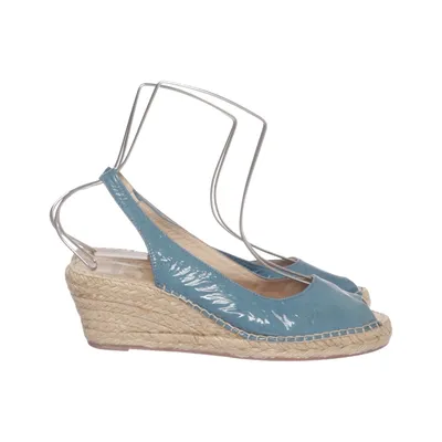 Chaussure compensées (Bleu) de Manfield Cuir