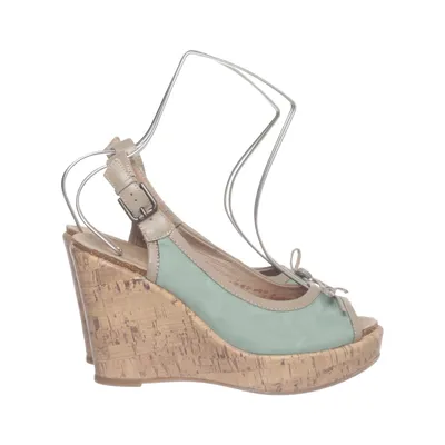 Chaussure compensées (Vert, Beige) de 5th Avenue Cuir