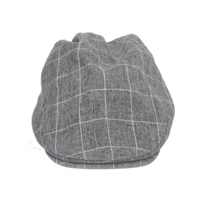 Flat cap (Gray, White) from PAKO Cotton, Polyester