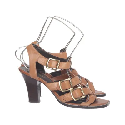 High heel sandals (Brown) from Belmondo Leather
