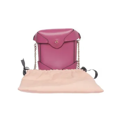 Shoulder-bag (Purple, Gold) from Manu Atelier Leather