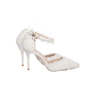 Klackskor (Vit) från Crystal Queen