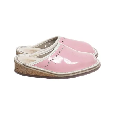 Clogs (Pink, White) from Troentorp Leather