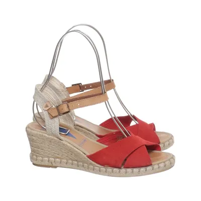 Chaussure compensées (Rouge, Beige) de Verbenas Cuir