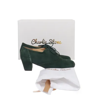 Laced boots (Salzburg - Forest) from Charlie Stone Suede