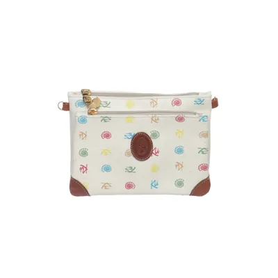 Handbag (White, Multicolored, Brown) from Kenzia