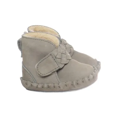 Baby slofjes (Grijs) van Donsje Leer, Wol