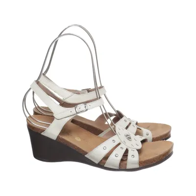 Chaussure compensées (Blanc) de Embla Cuir