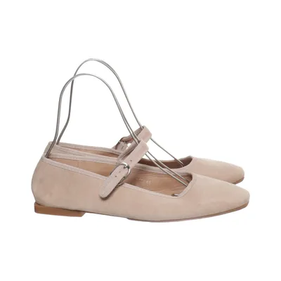 Ballerinaskor (Beige) från Ideal Shoes Skinnimitation, Mockaimitation