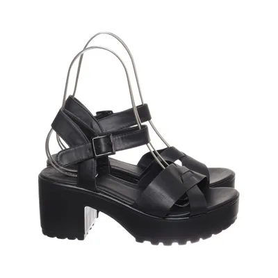 High heel sandals (Black) from Duffy Faux leather