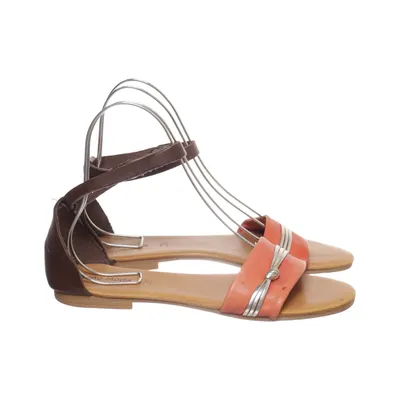 Sandals (Brown, Orange, Silver) from Lino Moda Leather