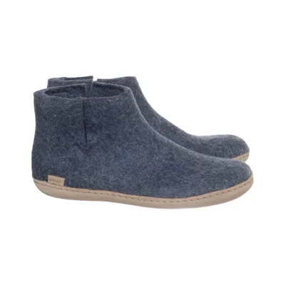 Slippers (Boot) from Glerups Leather, Wool