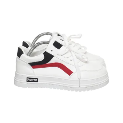 Sneakers (Vit, Svart, Röd) från Super Me Skinnimitation, Polyuretan