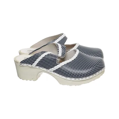 Clogs (Schwarz, Weiß) von Charlotte of Sweden Leder