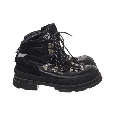 Laced boots (Black) from Ganni Leather