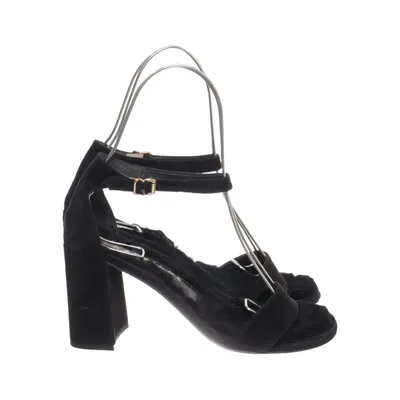 Sandales à talons hauts (Noir) de Alberville Fourrure, Cuir
