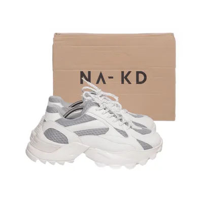 Sneakers (White, Gray) from NA-KD Polyester, Polyurethane
