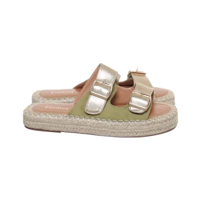 Sandals (Gold, Green) from Findlay Leather
