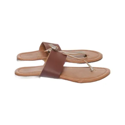 Flip-flops (Brown, Gold) from Claudia Ghizzani Faux leather