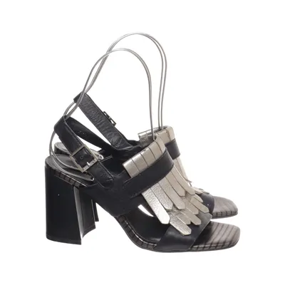 High heel sandals (Black, Silver) from Bruno Premi Leather