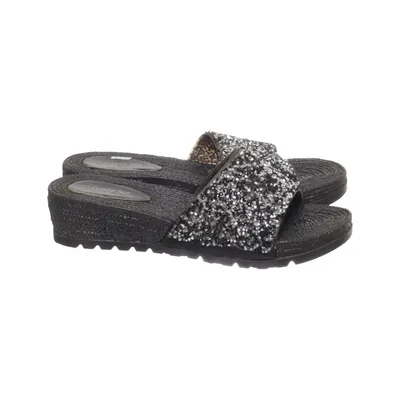 Mules (Noir, Argent) de Super Me