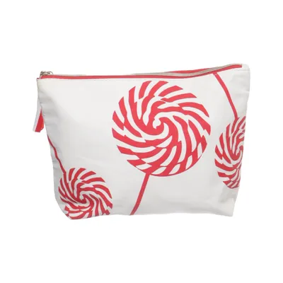 Toilettaske (Hvid, Rød) fra Clarins Bomuld, Genanvendt polyester