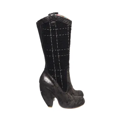 Boots (Black, Gold) from Irregular Choice Leather