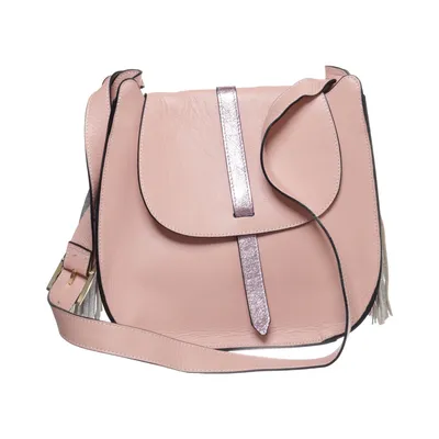 Shoulder-bag (Pink, Silver) from Mymo Leather