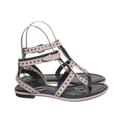 Sandals (Beige, Black) from What For Leather