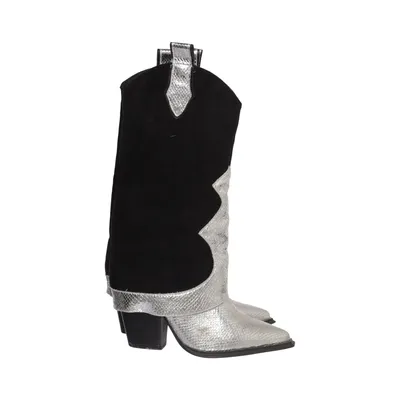 Cowboyboots (Svart, Silverfärgad)
