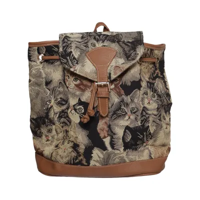 Backpack (Brown, Multicolored) from Signare Polyester, Polyurethane