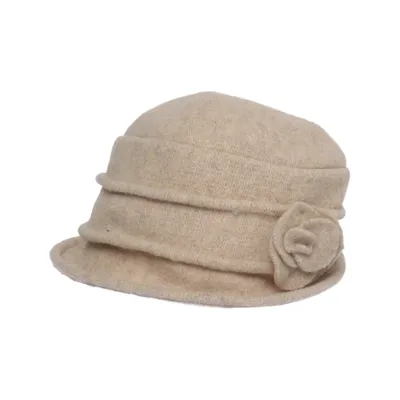 Cloche hoed (Beige) van Seeberger Wol