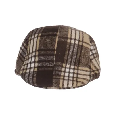 Flat cap (Brown, Beige, White) from S7 Star Cotton, Polyester