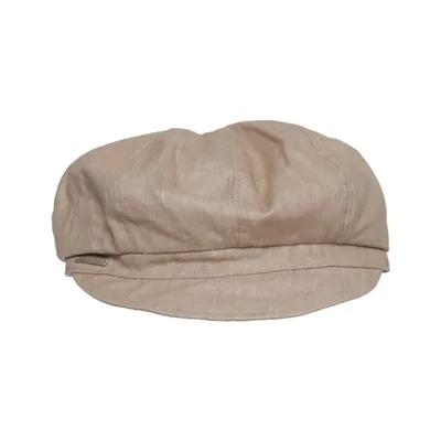 Flat cap (Beige) from Seeberger Cotton, Linen