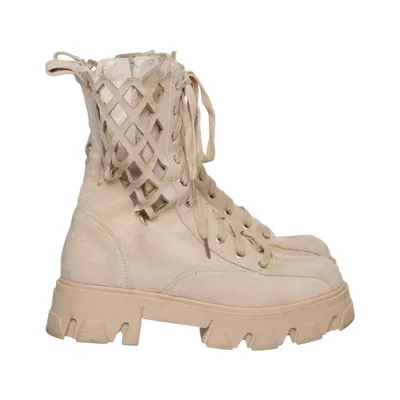 Bottes à lacets (Beige) de Ideal Shoes