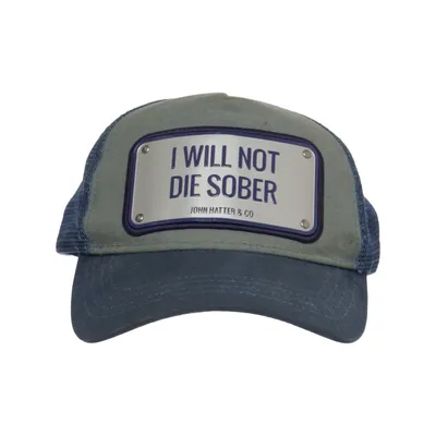 Trucker cap (I Will Not Die Sober) fra John Hatter & Co