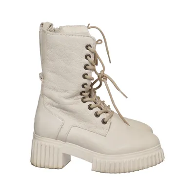 Bottes à lacets (Beige) de Bata Cuir