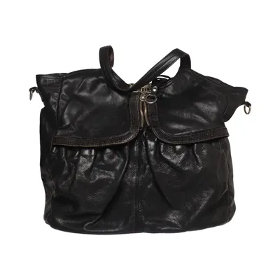 Handbag (Black) from Jimmy Choo for H&M Cotton, Leather