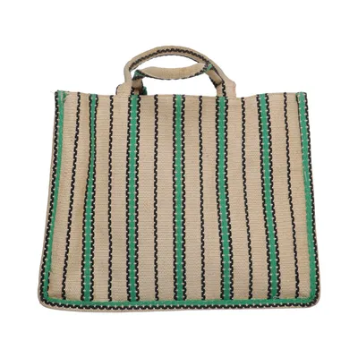 Handbag (Beige, Multicolored) from H&M Cotton, Polyester, Viscose