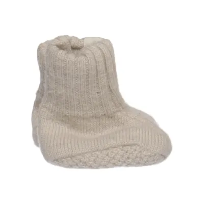 Baby Sockenschuhe (Beige) von Little Jalo Wolle