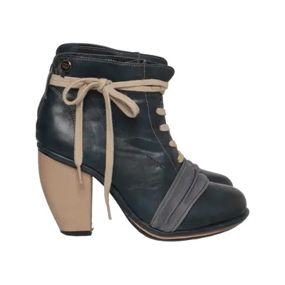 Heeled boots (Blue, Beige) from Feud Leather