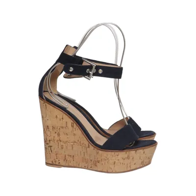 Kilehælssko (Blå, Beige) fra Gianvito Rossi