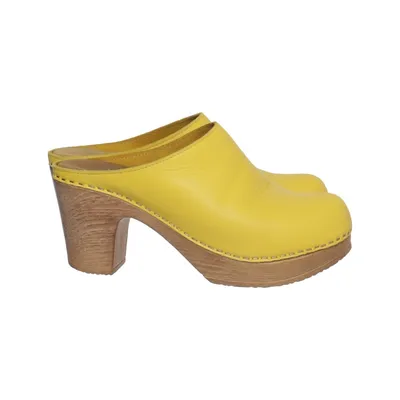Mules (Yellow) from Calou Leather