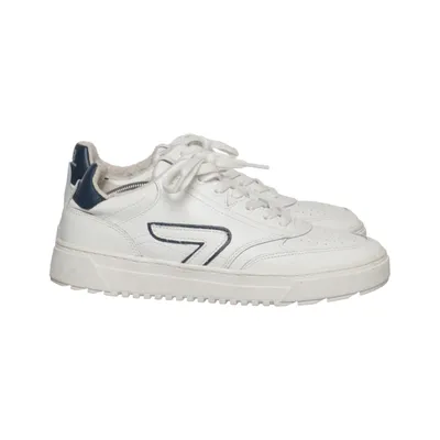 Baskets (Blanc, Bleu) de Hub Cuir