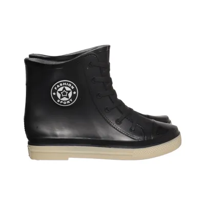 Kurze Gummistiefel (Schwarz, Beige) von Fashion Sport