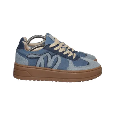 Baskets (Bleu, Marron) de Manfield Cuir