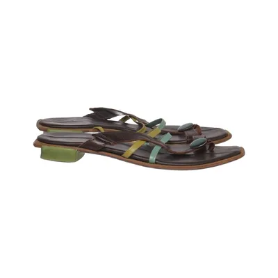 Tongs (Marron, Vert, Turquoise) de Think! Cuir
