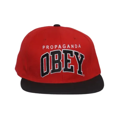 Honkbalpet (Rood, Zwart) van Obey Acryl, Wol