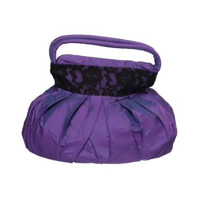Handbag (Purple, Black) from Singh Madan Polyamide, Viscose
