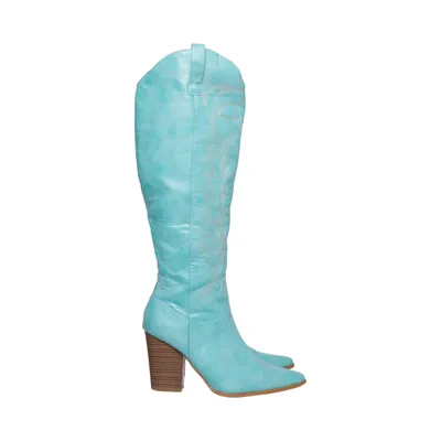 Cowboyboots (Turkos) från Fashion Nova